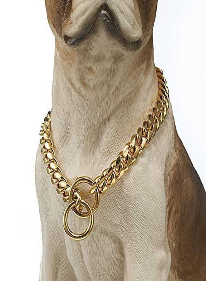 RoverPets طوق سلسلة للكلاب من روفر بيتس، نحاس مطلي بالكروم الذهبي | طوق للكلاب الكبيرة والمتوسطة الحجم | طول السلسلة: 3 مم (24 بوصة) - Image 1